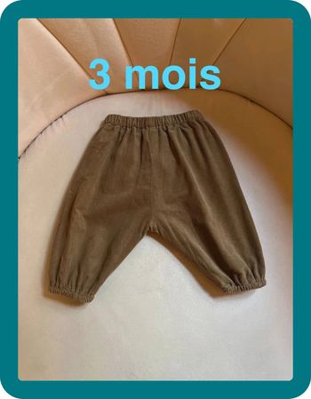 Pantalon velours fines côtes 3 mois mixte - Bout'chou