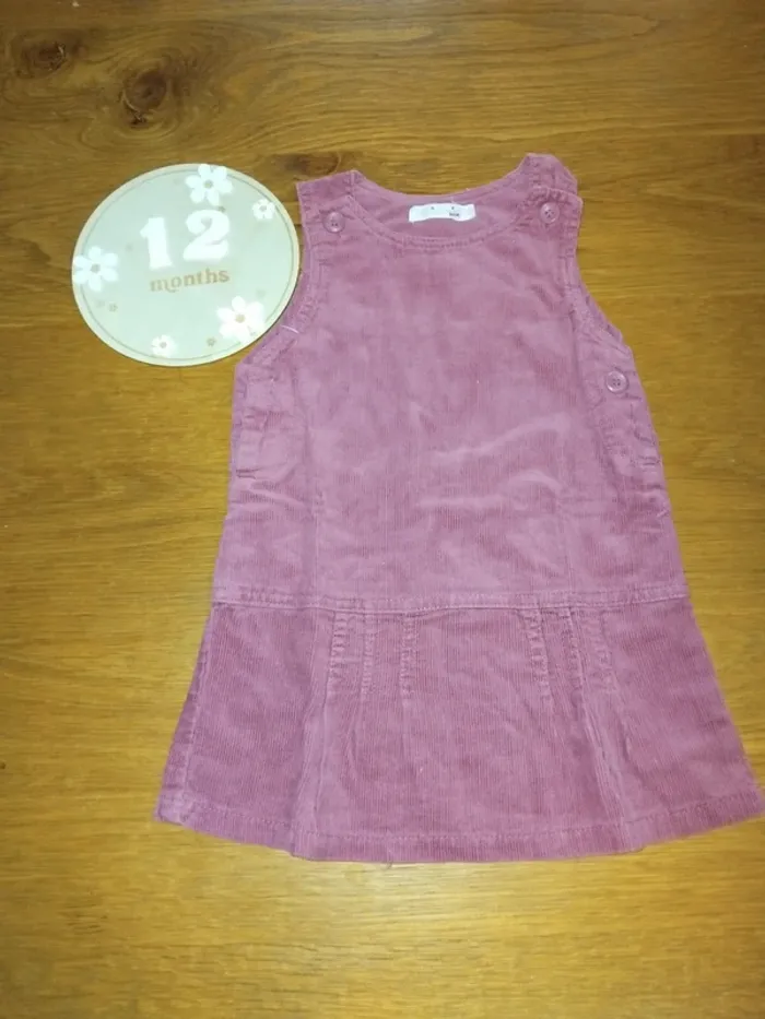 Robe en velours rose taille 12 mois
