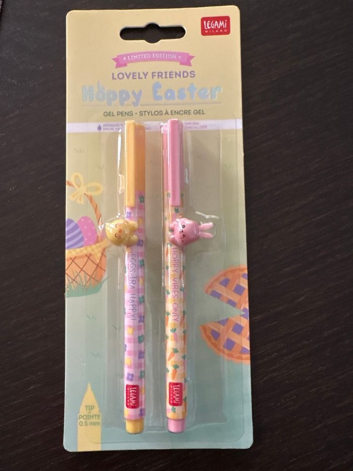 Set de 2 Stylos à Encre Gel avec Animal Décoratif - Lovely Friends - Hoppy Easter