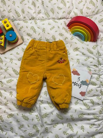 pantalon moutarde en velours doublé polaire 3 mois orchestra