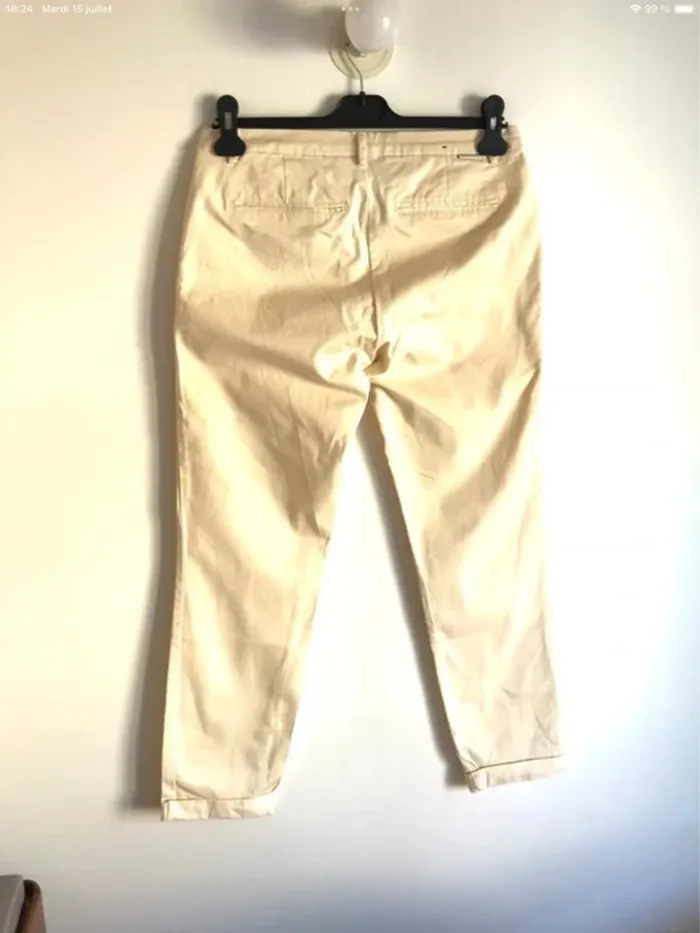 Pantalon ajusté crème Scotch and Soda taille 40 - photo numéro 5