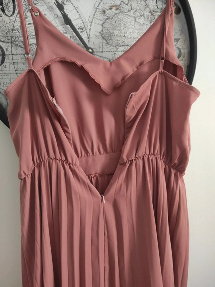 Robe mi longue rose idéale cérémonie taille L - photo numéro 4