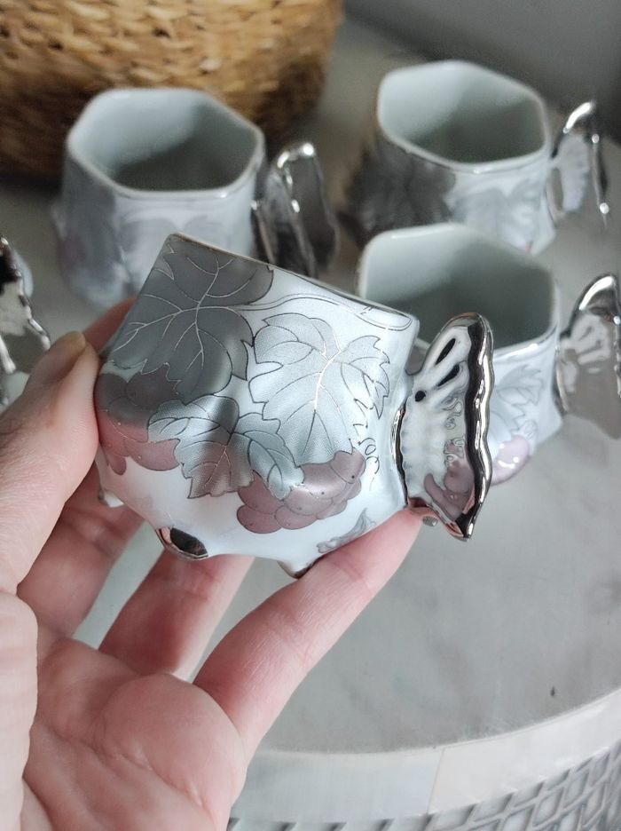 Tasses à café papillon argenté - photo numéro 5