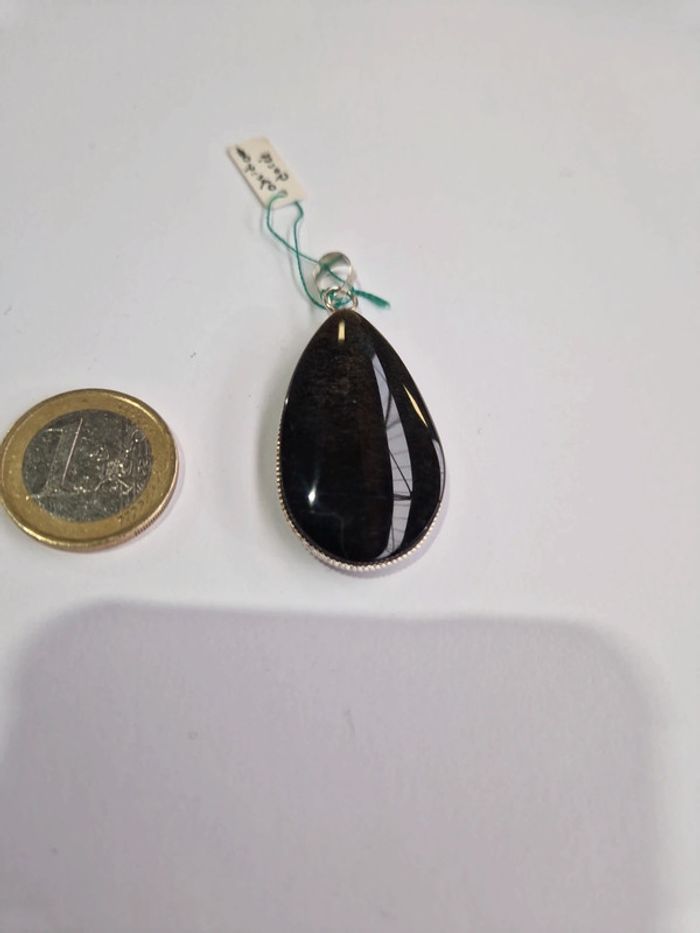 Pendentif obsidienne dorée Mexique - photo numéro 2