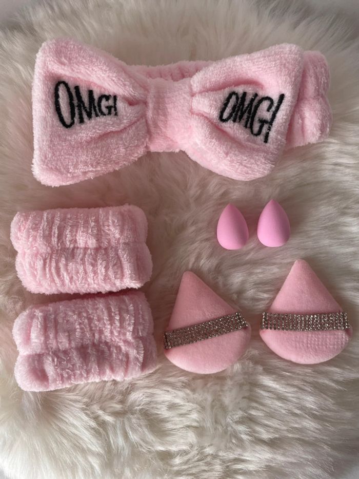 Lot bandeau + accessoires pour maquillage