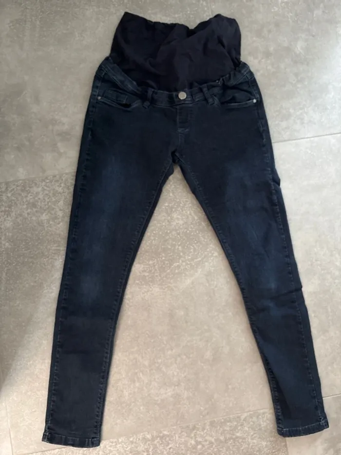 Lot de 2 jean maternité skinny avec bandeau femme enceinte - photo numéro 6
