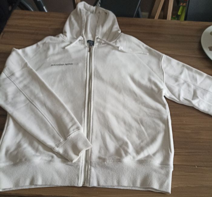 Sweat à Capuche Zippé Crème AMISU - Style Oversize Décontracté - photo numéro 3