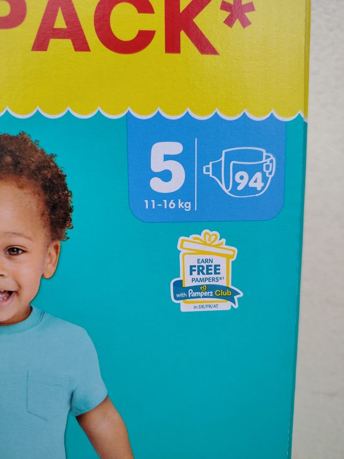 Lot 2 Maxi Packs Pampers Baby-Dry T5 (11-16kg) 188 couches neuves – Ultra absorbantes & confort - photo numéro 2