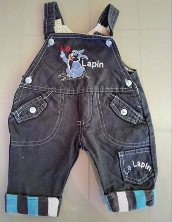 Salopette  jean bleu foncé le lapin 3 mois