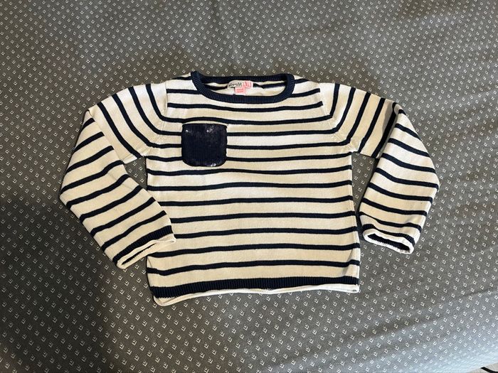 Pull marinière fille bleu et blanc – 3 ans / 94 cm