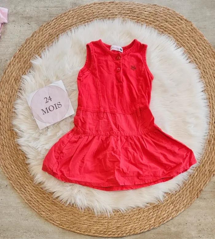 Robe rouge été 2 ans fille