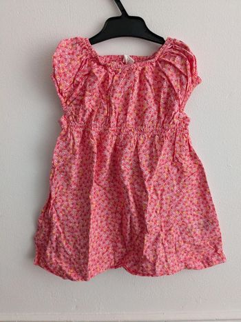 Robe été rose à fleurs h&m 12-18 mois