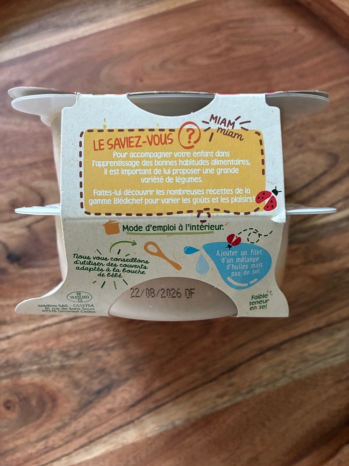 Repas bébé riz aux légumes et poulet - dès 12 mois - marque bledina - neuf avec étiquette - photo numéro 2