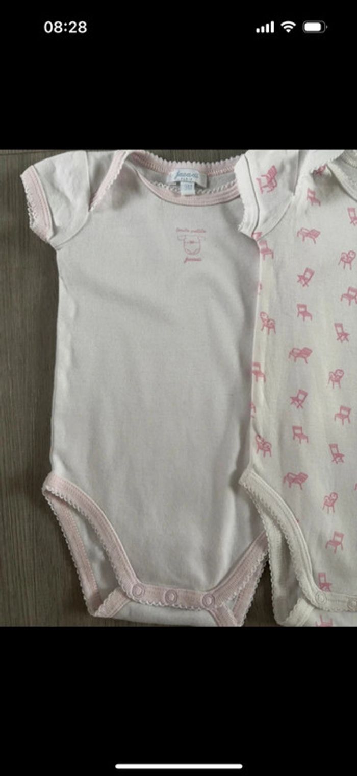 Lot de 2 bodies Jacadi taille 3 mois - photo numéro 3