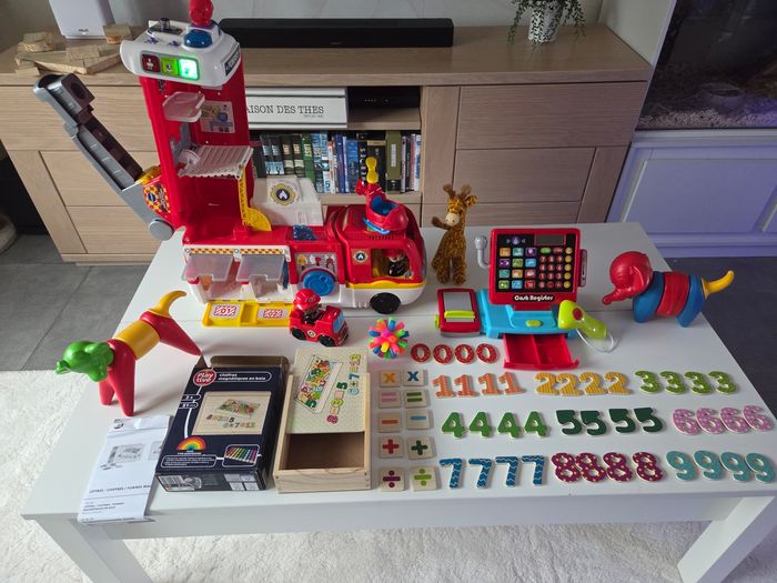Lot de jouets vtech tut tut chiffres magnétiques girafe et caisse - photo numéro 6