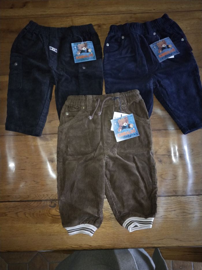 Lot de 3 pantalons garçons velours