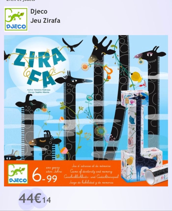 Jeu Djeco Zirafa – Mémoire & adresse – Neuf ! 🎲 - photo numéro 3
