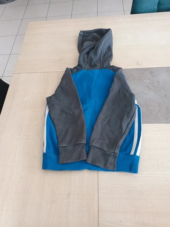 Gilet zippé à capuche Adidas garçon 3 ans - photo numéro 5