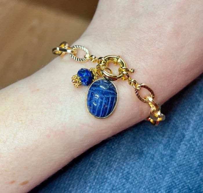 Bracelet amulette scarabée Lapis-Lazuli - photo numéro 3