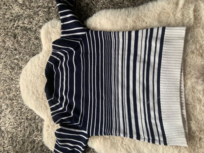 Pull Lacoste laine marine blanc femme S - photo numéro 5