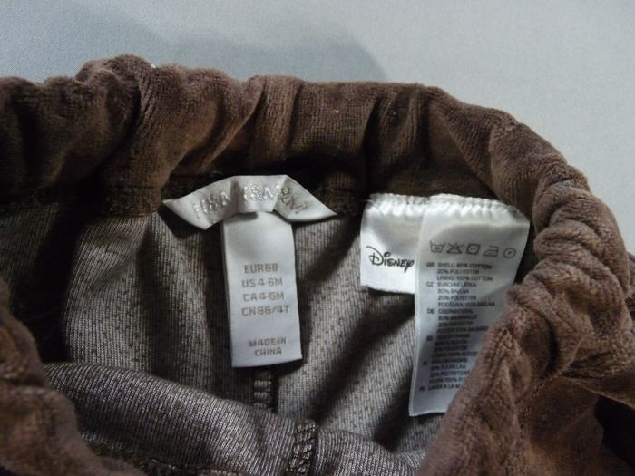 Pantalon jogging velours marron H&M DISNEY 4 – 6 mois 68 cm garçon - photo numéro 2