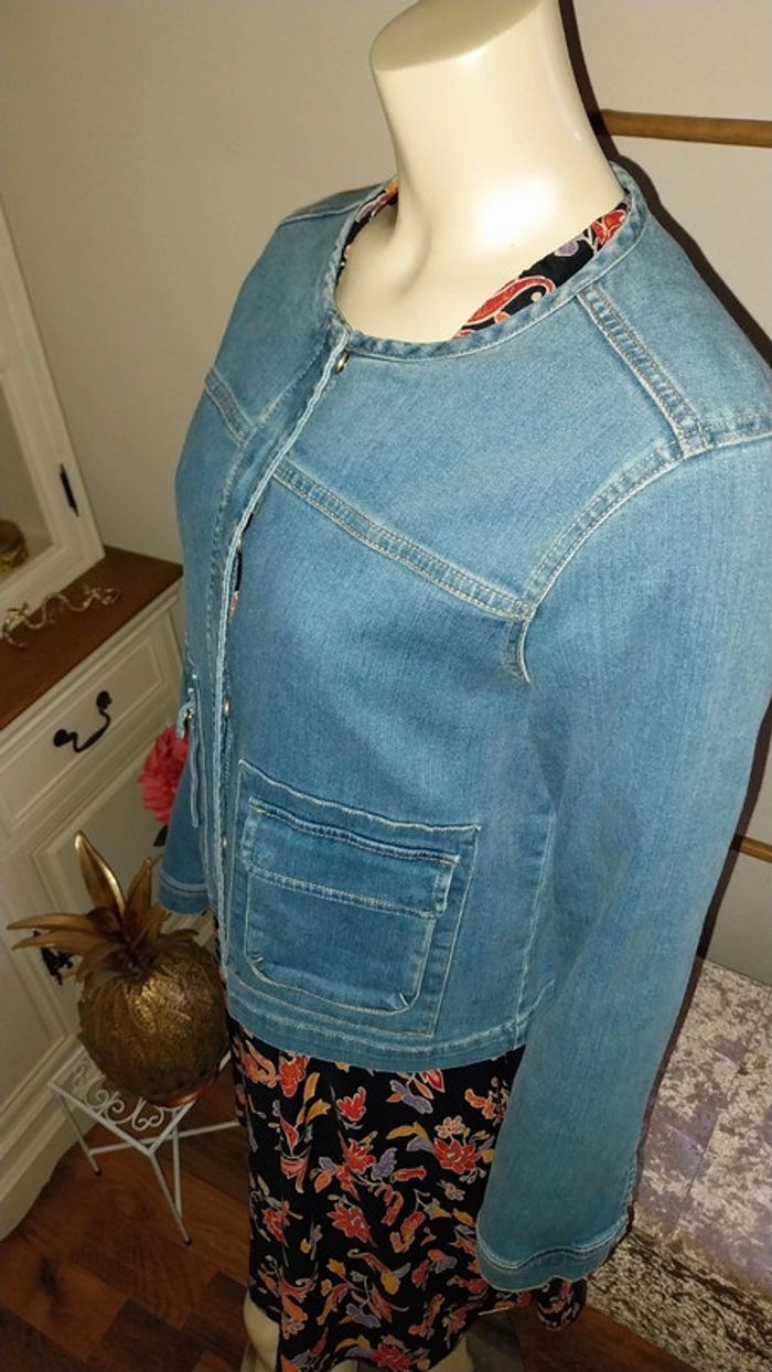 Veste/ blouson en jean/ denim original Promod état neuf Taille 38 - photo numéro 7