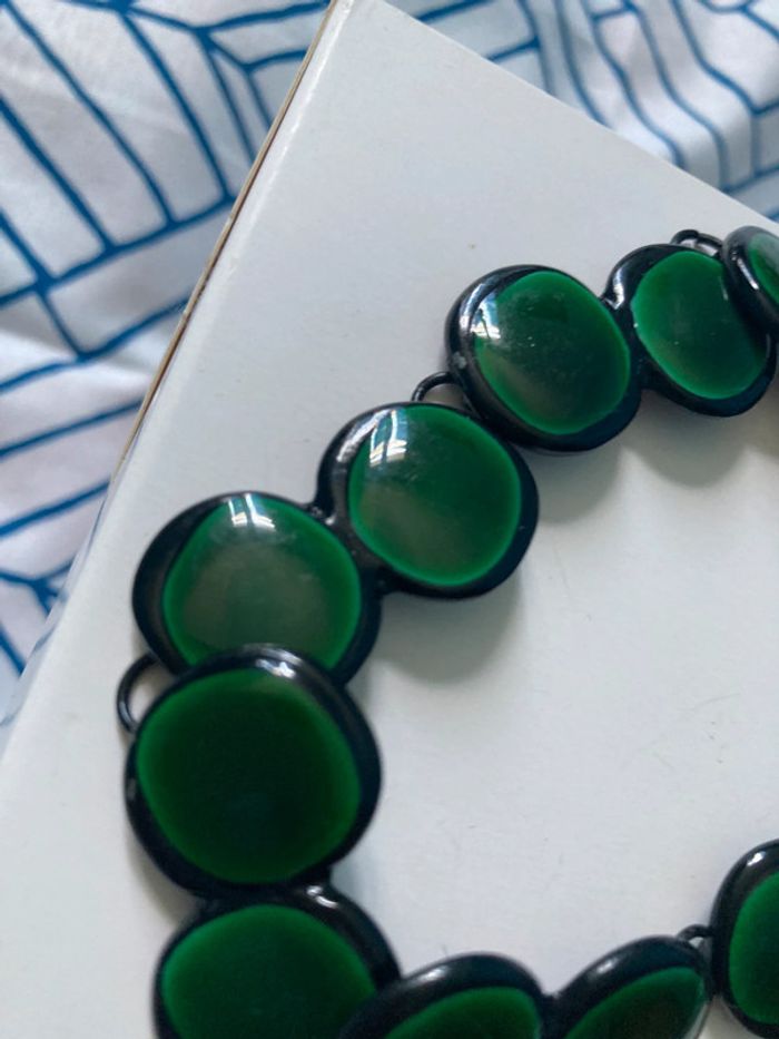 Collier femme vert foncé ras de cou - photo numéro 7