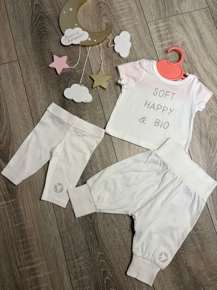Ensemble bébé fille 3 pièces blanc 1 mois - photo numéro 4