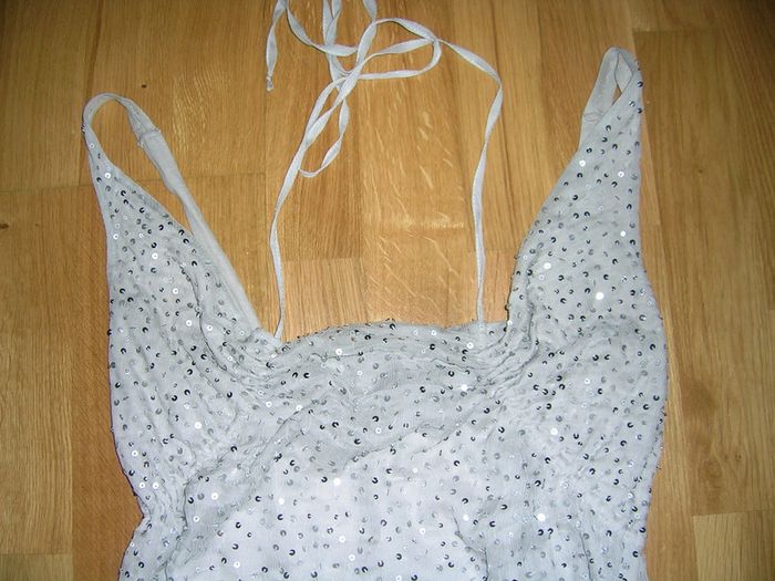 beau top gris brodé de paillettes oui set neuf 38 - photo numéro 2
