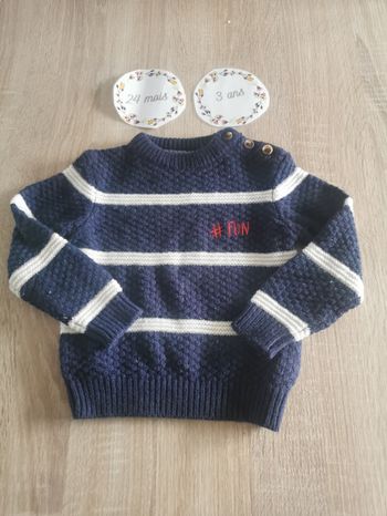 Pull en laine bébé garcon 3ans plutôt 24mois galerie Lafayette