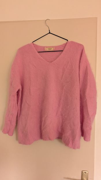 Pull rose 100% fourrure en poil de visin