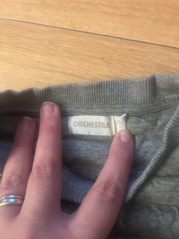 Sweat garçon Orchestra 4 ans gris chiné style matelassé - photo numéro 3