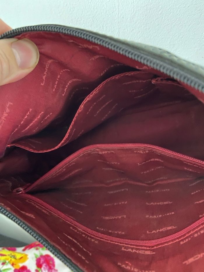 Sac à Main Vintage LANCEL Paris - Cuir Noir Aspect Lézard - Années 90/2000 - photo numéro 6