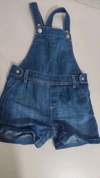 Salopette jean short bébé fille 18 mois