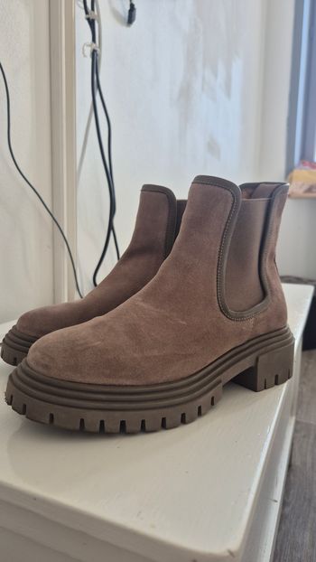 Bottines daim et cuir