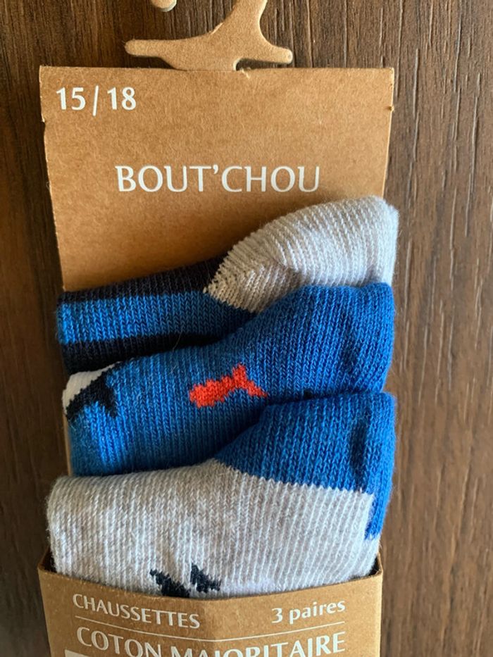 Bout’chou chaussettes neuves garçon bleues 15 18 - photo numéro 3