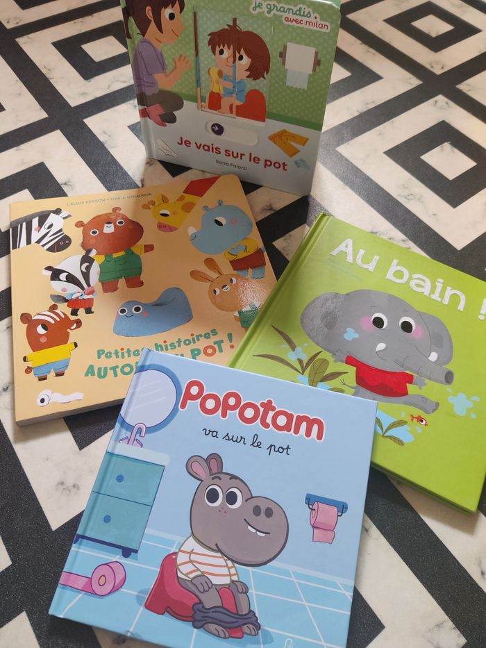 Lot de 4 livres sur le pot - propreté - Milan - Fleurus - Larousse