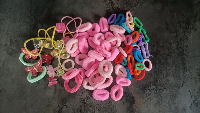Lot élastiques cheveux fille