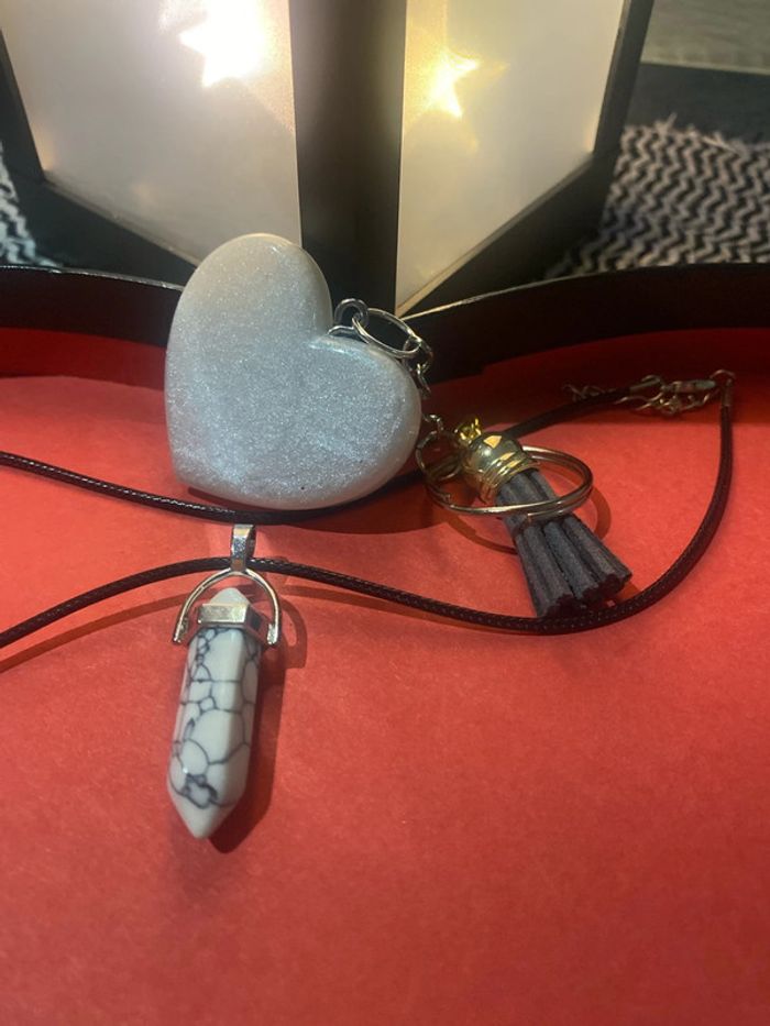 Pendentif pierre chakra + porte clefs