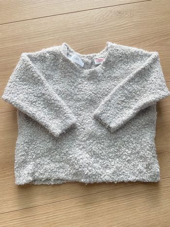 Joli pull bouclé gris beige Zara 74cm