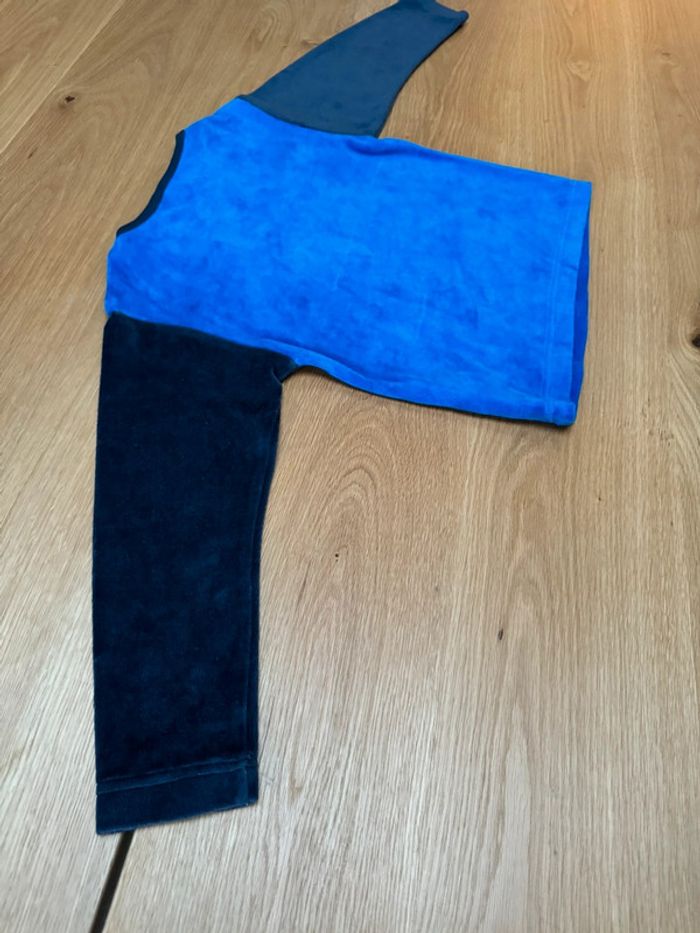 Pyjama 2 pièces en velours bleu/bleu marine - Taille 6 Ans - photo numéro 12
