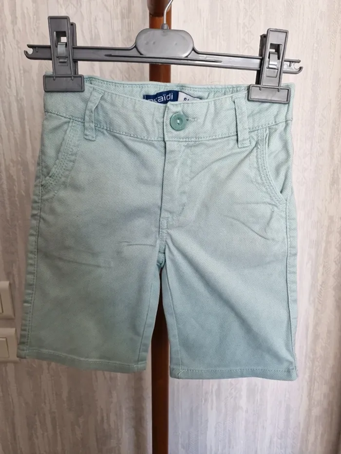 Short slim garçon 3 ans Okaïdi Vert d’eau, vert pastel coton élasthanne