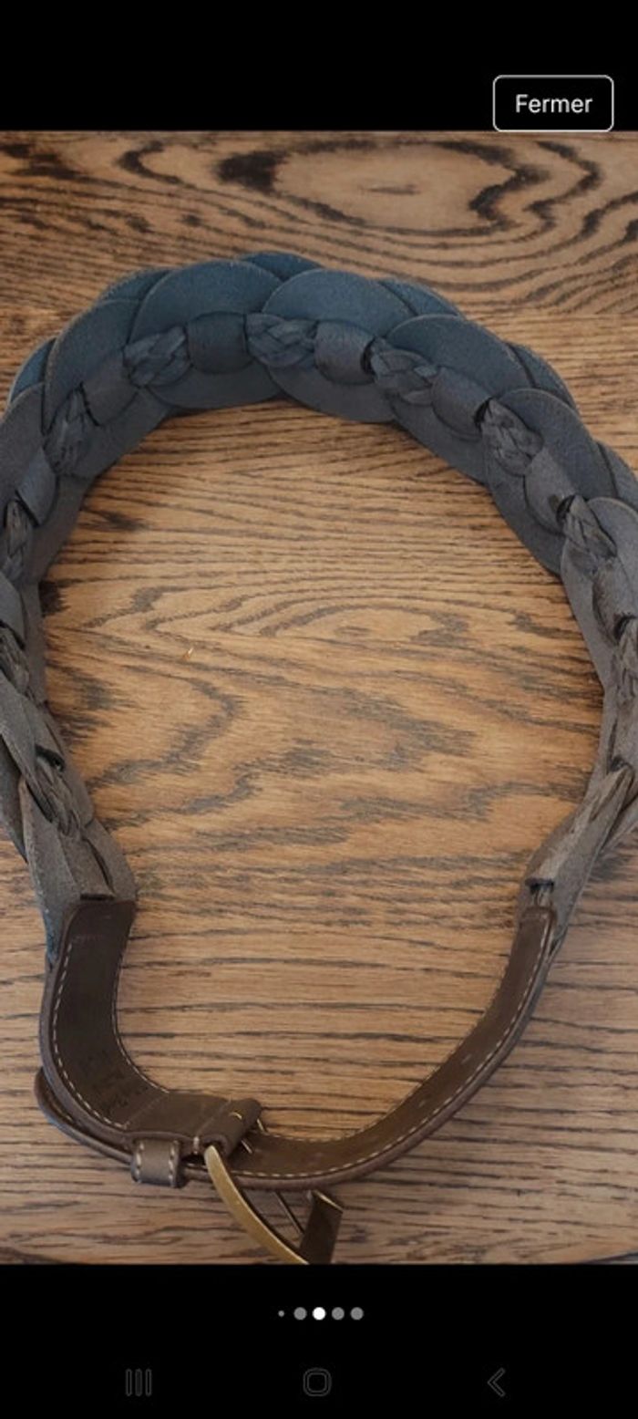 Ceinture Talking French en cuir Marron 80cm - photo numéro 7