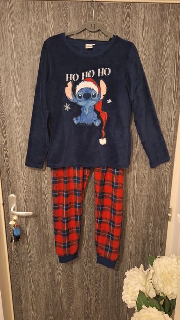 Ensemble pyjama polaire effet tout doux Stitch Noël