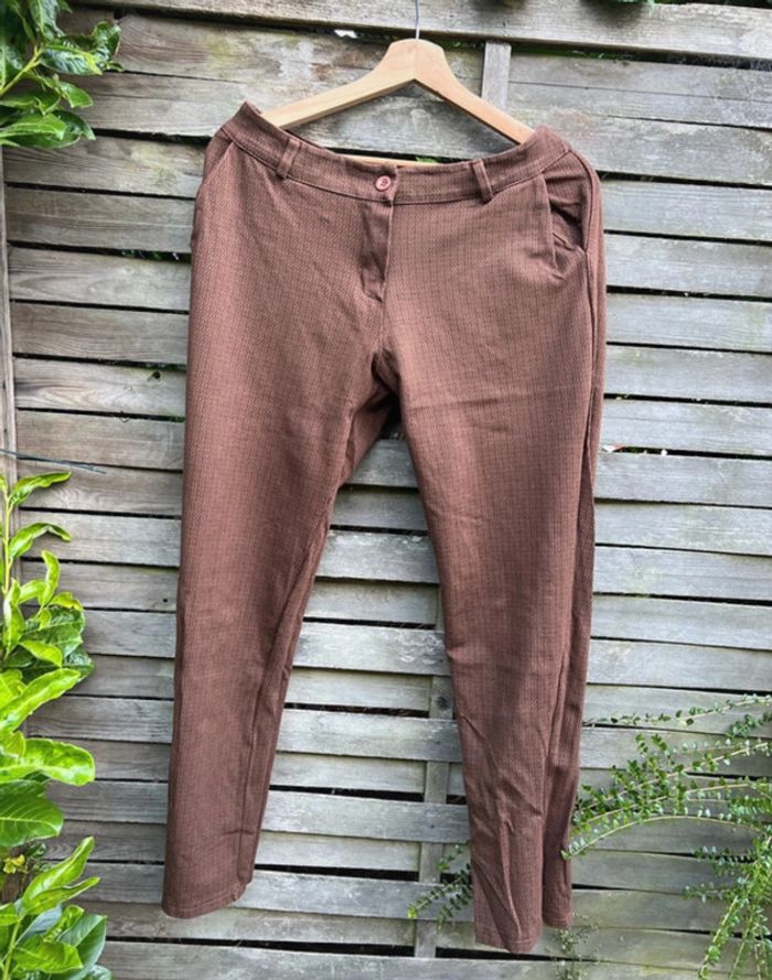 Pantalon femme marron/olive verte – Taille 44 - photo numéro 5
