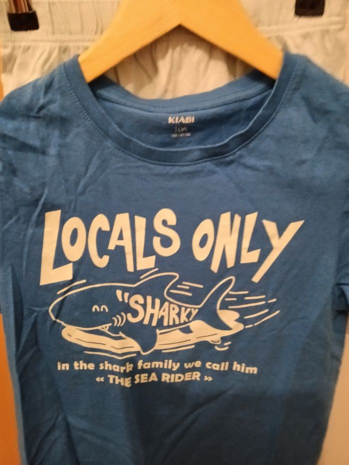 Pyjashort Kiabi bleu et bleu clair - photo numéro 2