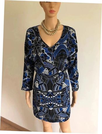 Robe imprimée noire bleue et blanche Kaporal taille S jamais portée