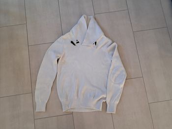 Pull célio taille M col fantaisie gris très clair