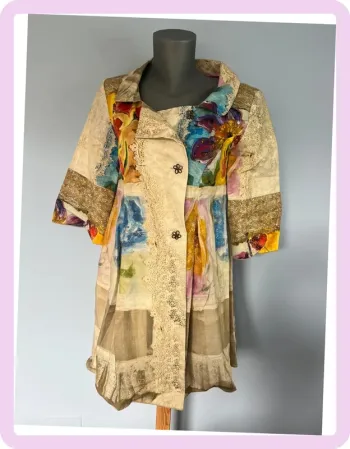 Manteau long motifs colorés Louise Della - Taille 3