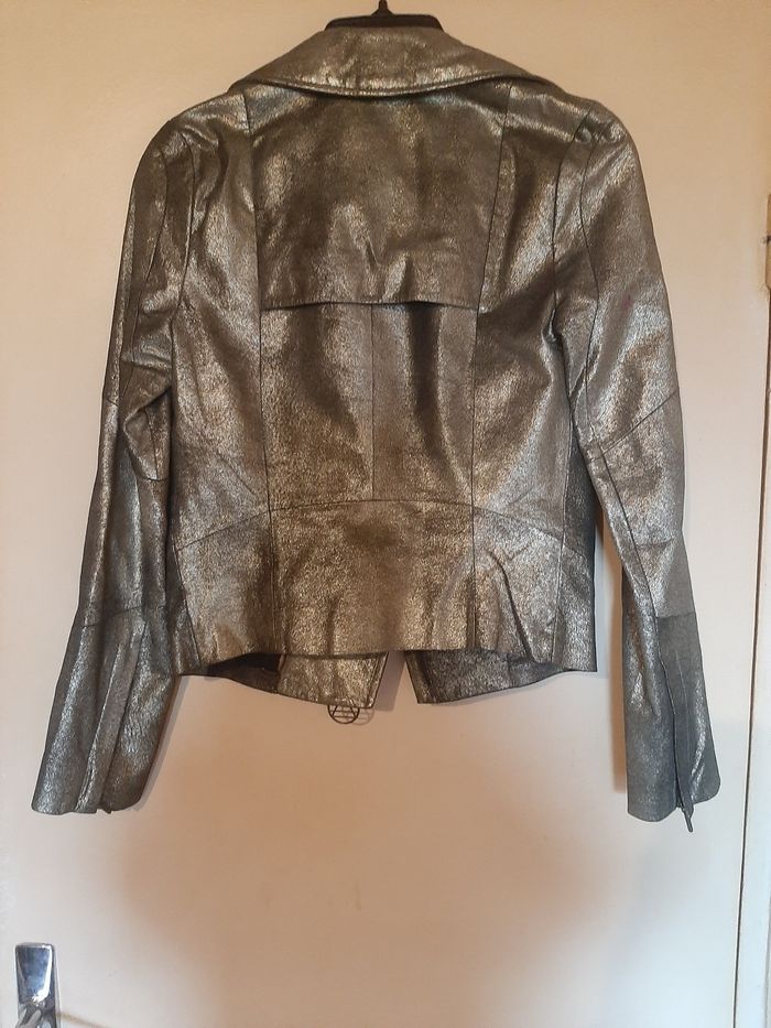 Veste en cuir doré - photo numéro 3